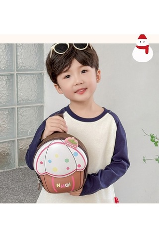 Ebitda Sevimli Çapraz Çocuk Cupcake Göğüs Çantası, Kahverengi, Sanbuyos, Erkek/kız Kahverengi