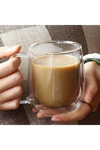 Mis Kitchen Kulplu Cidarlı Borosilikat Çay Ve Kahve Kupası 250 Ml