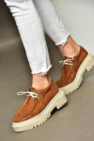 Fox Shoes R294783002 Taba Süet Kadın Ayakkabı 001