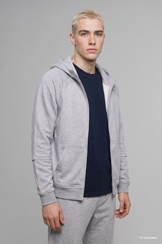 Defacto Boxy Fit Fermuarlı Kapüşonlu Basic Sweatshirt Hırka H4980ax26augr369 Gri-gr369