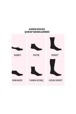 Asden Bambu Erkek Siyah Kısa Konç Çorap 6'lı Paket, Yıkamalı, Burun Dikişsiz 6 Çift Siyah