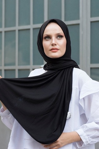 Unika Boutique Şal Penye Ozel Dıkıslı Uzun Mevsımlık Pıerparıs Siyah
