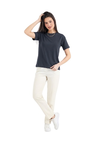 Thiff Gymwear Kadın Modal Kumaş Kısa Kolu Basic Tişört Antrasit