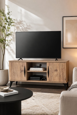 Vermo Tv Sehpası Tv Ünitesi Televizyon Sehpası Çam 110 Cm Kahverengi