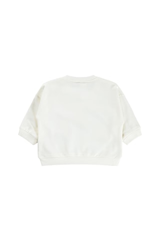 Civil Baby Çiçek Nakışlı Basic 6-18 Ay Sweatshirt - Ekru