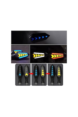 Unichrome DRL Gündüz Farı Çift Taraflı Motosiklet Kayar Sinyal Ledi Takımı