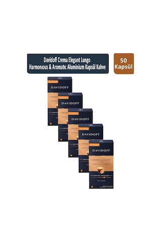 Davidoff Crema Elegant Lungo Harmonıous & Aromatıc Kapsül Kahve 5 x 10'lu