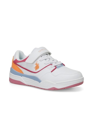 U.s. Polo Assn. Martell Jr 5fx Beyaz Kız Çocuk Sneaker Beyaz-turuncu Beyaz - Turuncu