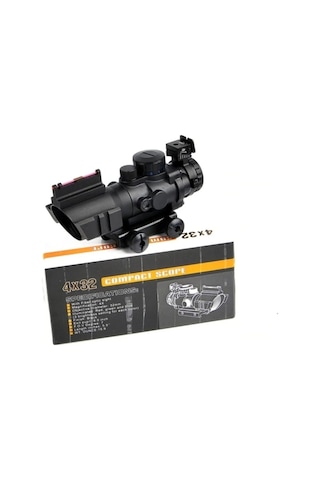 4x32 Kırmızı Işıklı Av Dürbünü 4x32 Nişangah