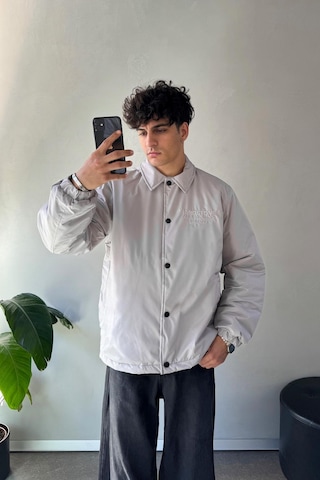 Flaw Hardstone Nakışlı Oversize Ceket Gri Gri