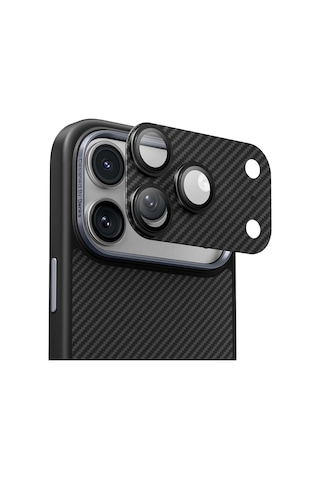 Apple Uyumlu   iPhone 17 Pro Max Benks Armorwarrior Serisi 600d Kevlar Kamera Lens Koruyucu Siyah