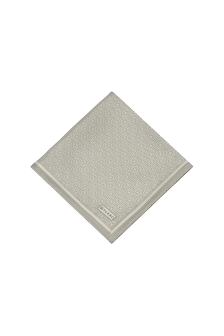 Vakko Twill İpek Eşarp - Helezon Monogram - Açık Taş Krem