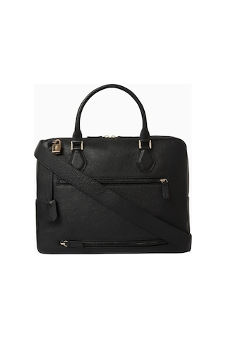 Montroi Suede Briefcase Siyah Şık Ve Fonksiyonel Iş Çantası Evrak Çantası