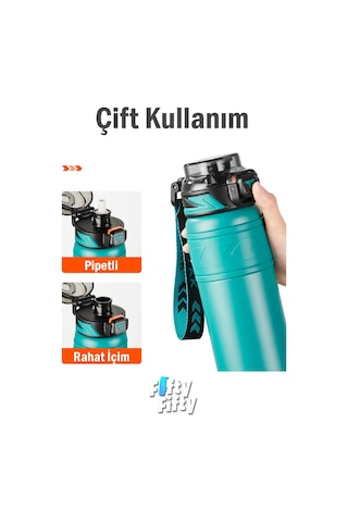 Tkk 900 Ml Çelik Termos Çift Kullanım Pipetli/rahat İçim -12/24 Sıcak-soğuk- Yalıtım -tkk2025900ml Yeşil