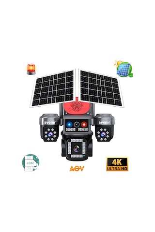 Avenir S445 4 Kameralı E Sim Güneş Enerjili Sim Kartlı 4g Kamera