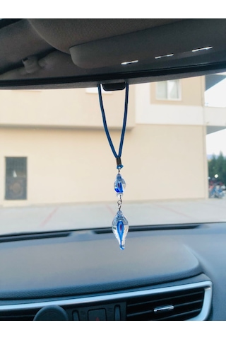 2li Damla Cam Araba Nazarlık, Araba Ayna Süsü, Cam Aksesuar