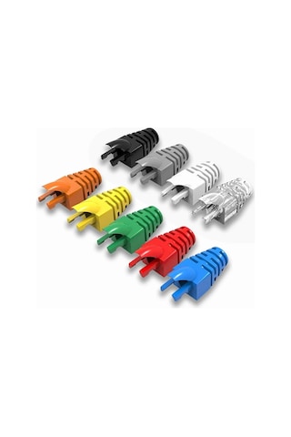 100 Adet - Yeni Nesil Cat5e / Cat6 Rj45 Koruyucu Kılıf Boot - Renkli