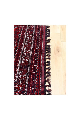 Afgan Desenli Makine Dokuma Kilim Etnik Otantik Anadolu Saçaklı Koridor Kaymaz İnce Halı Bordo-lacivert Bordo-lacivert