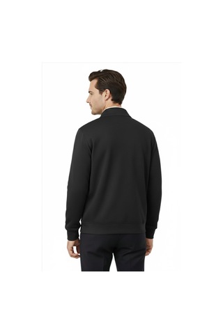 Erkek Spor Hakim Yaka Fermuarlı Hırka Regular Fit Bgl-st04947 Siyah