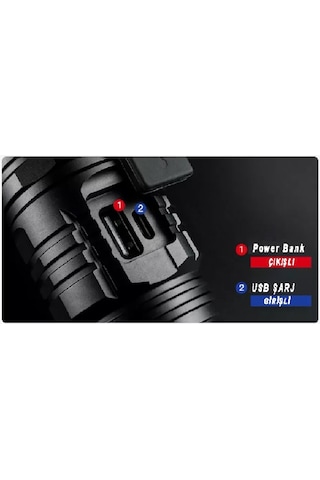 Watton 3000 Lümen Güçlü El Feneri Watton Wt-604 Çok Renkli