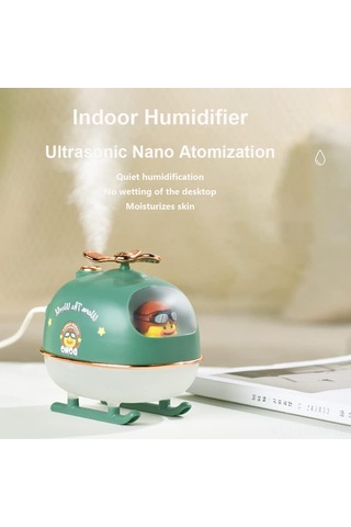 Suofeng Küçük Uçak Şekilli Sessiz Nemlendirici - Sarı - Direk Takılı Tipi 300ml, 4-6 Saat Çalışma Süresi