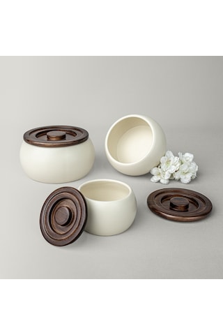 Linens Curve 16 Cm Kapaklı Kase Ekru Ekru