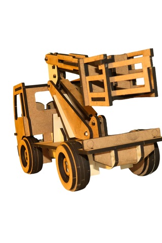 Cherry Picker Truck Ahşap Maket Seti Dıy Sepetli Vinç Modeli Koleksiyoner Serisi 86 Parça