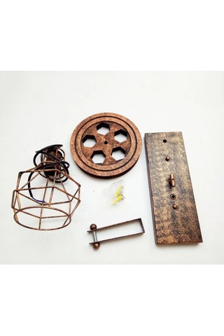 Loft Retro Kasnak Aplik Siyah