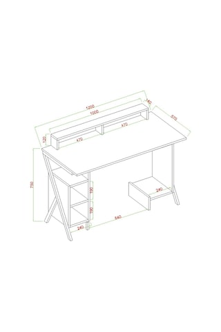 Milano Çalışma Masası, 120 Cm Atlantik Çam