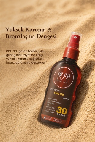 Beach Day SPF 30 Koruyucu Bronzlaştırıcı Güneş Yağı Sprey 150 ML