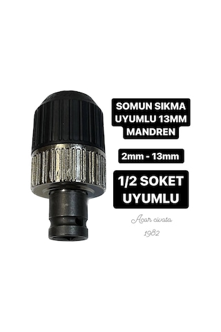 13 MM 1/2 SOKETLİ SOMUN SIKMA UYUMLU MANDREN