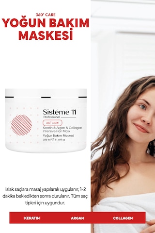 Sistéme 11 Yıpranmış Saçlar Için Intensive Repair Yoğun Bakım Maskesi 350 Ml