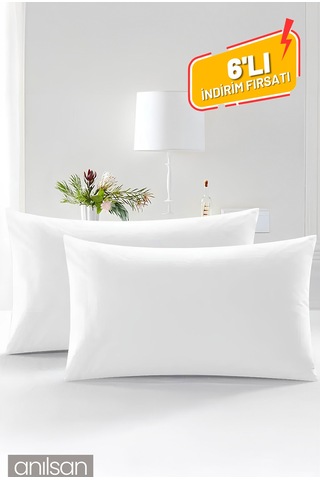 6'lı Mikrofiber Antialerjik Yastık - 600gr, 50x70cm, Boncuk Silikon Dolgulu
