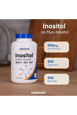 Nutricost İnositol 500mg 240 Caps Veggie Non-gmo Gluten Free Myo
