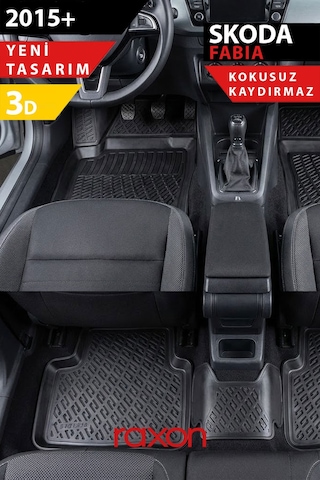 Skoda Fabia 2015+ 3d Havuzlu Paspas Tam Uyumlu Su Geçirmez, Kaymaz