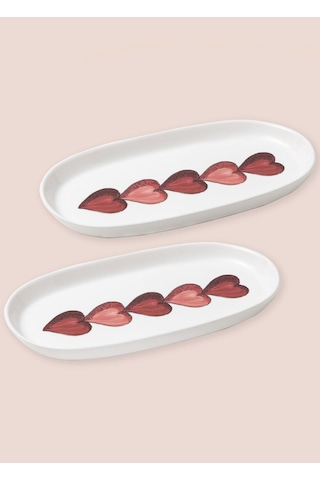 The Mia Luv Oval Servis 2li 29 Cm Çok Renkli