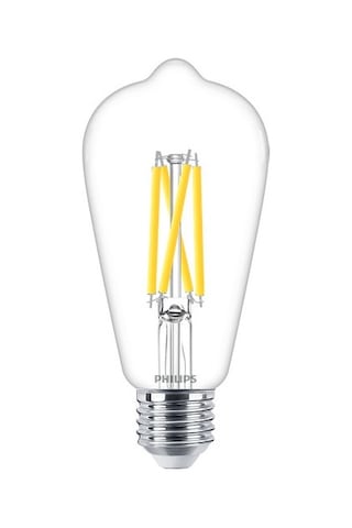 Philips LED Classic Dimlenebilir Şeffaf Filament Ampul 5.9W 806Lum 2700K Sarı Işık ST64 E27 (60W)