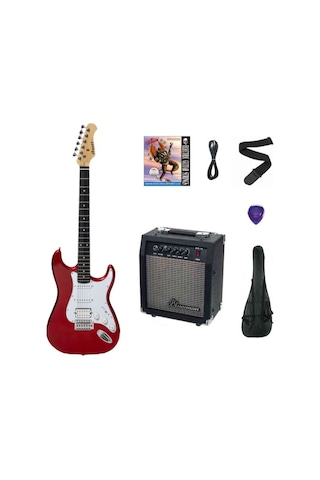 Strauss St-20hhssb-rd Elektro Gitar-metalik Kırmızı Set Anfi-softcase-askı-tel-kablo-pena