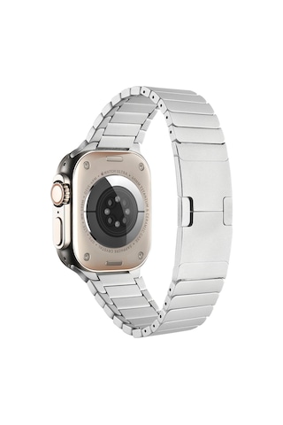 Kilifone - Apple Uyumlu Watch Ultra 49mm - Kordon Metal Kordon - Krd-35 - Titanyum - T24562
