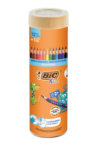 Bic Evolution Üçgen Jumbo Boya Kalemi 12+1 Metal Tüp 958192