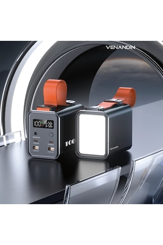 Venandin Opulix Pwb60b1 60.000 Mah Led Göstergeli 120w 22.5w Hızlı Kendinden Kablolu Powerbank Siyah