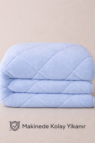 Welsoft Lüx Yorgan Tek Kişilik 155 X 215 Cm Açık Mavi
