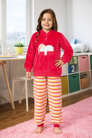 Kız Çocuk Kadife Pijama Takımı 1668 Fuşya Fuşya