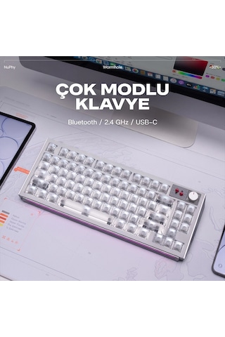 Nuphy Wh80 Tri-mode Hall Effect Manyetik Oyuncu Klavyesi