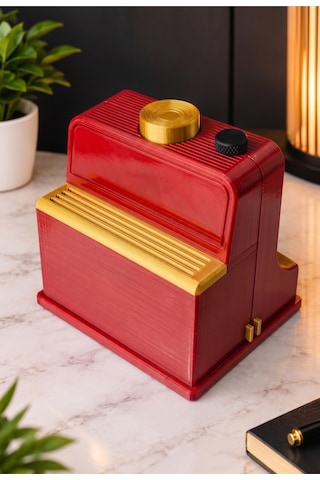 Sincara Home Coffee Print Kahve Üzeri Desen Yapma Makinesi Latte Art Ve Kahve Köşesi Aksesuarı 3d Baskı Kahve Sunumuna Yeni Bir Devrim Kırmızı - Altın