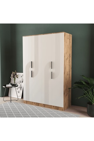 Ekin 4 Kapaklı Eko Bazalı Gardırop - Mdf Kapak Aytaşı