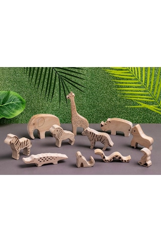 Safari Ahşap Oyuncak Seti 11 Parça