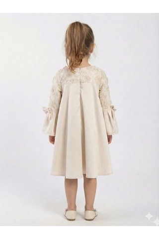 Xo Kids Kız Çocuk Elbise 4-8 Yaş 1622 Ekru