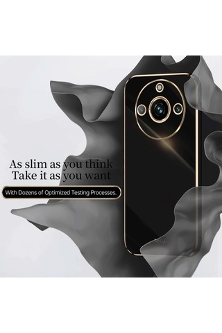 My Topped Realme 11 Pro + 5g Xınlı Düz Kenar 6d Elektrolizle Tpu Sert Koruma Telefon Kılıfı Kırmızı Kırmızı