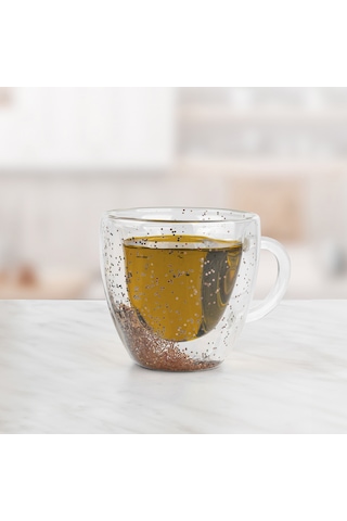Glass In Love Çift Cidarlı Simli Kupa